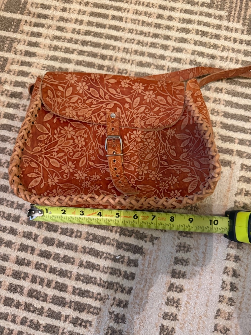 Vintage leather floral purse - Picture 6 of 6